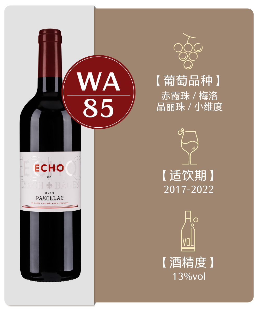 原裝原瓶進口靚茨伯城堡副牌乾紅葡萄酒2014 | echo de lynch bages